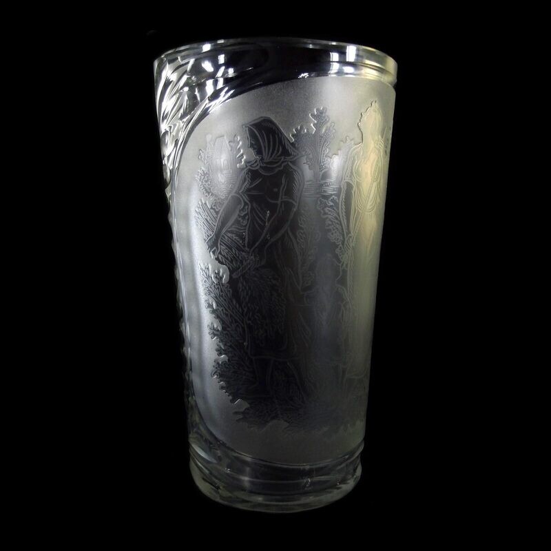 Large vase with etched decoration, Eisenbrod technical school, signed TP 42