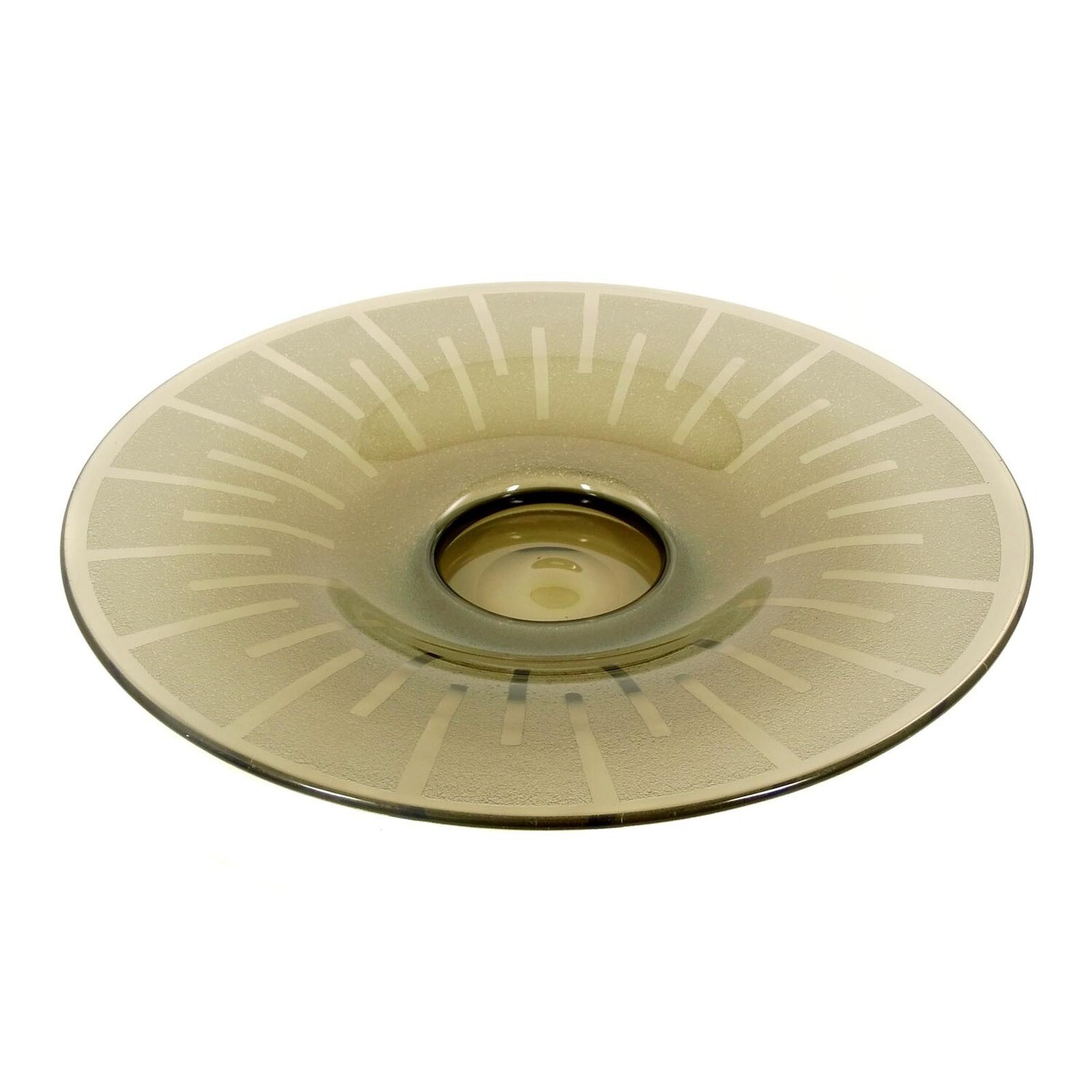 Large Art Deco bowl made of topaz-colored glass, signed. Schneider, France around 1927