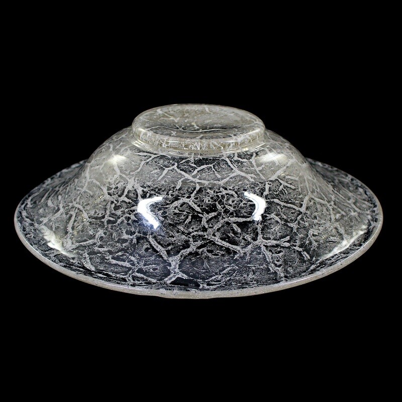 Foam glass bowl with white craquelure, Loetz around 1935