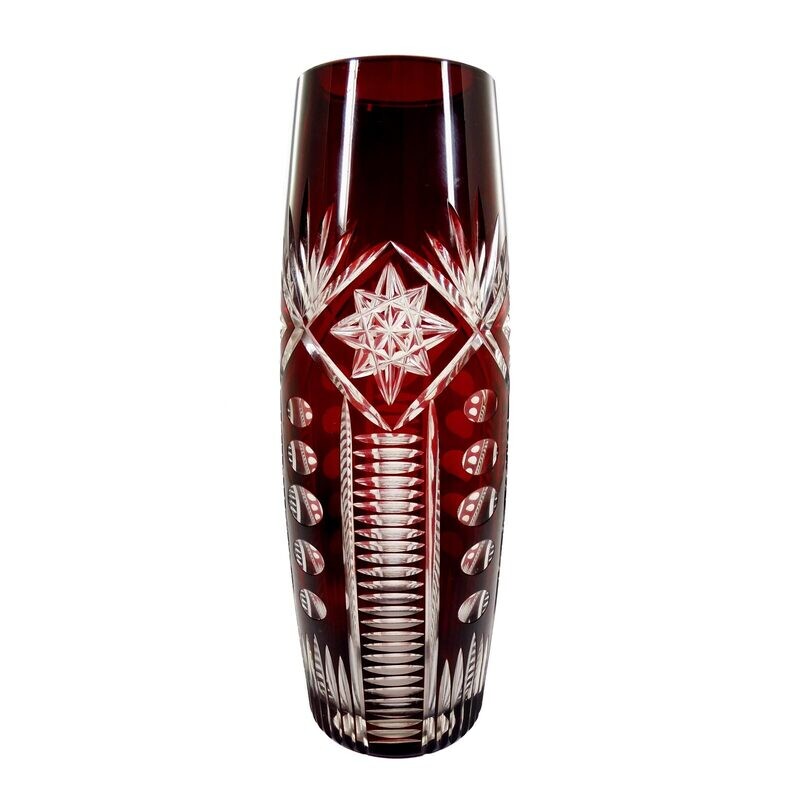 Tall vase with copper ruby overlay, Loetz around 1922, decor 249