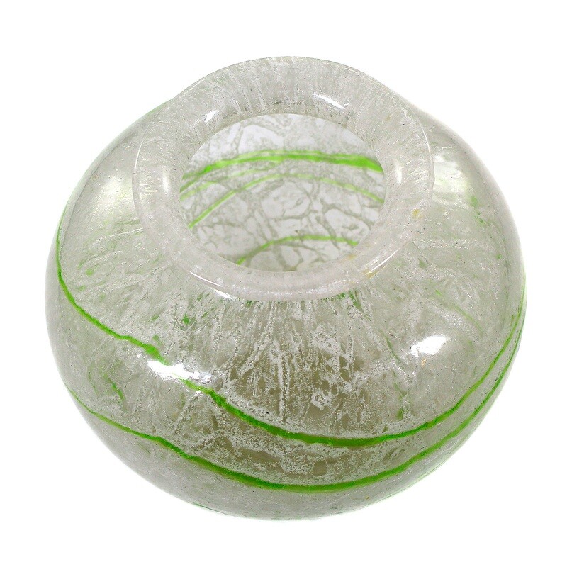Foam glass vase with green thread decoration, Loetz around 1935
