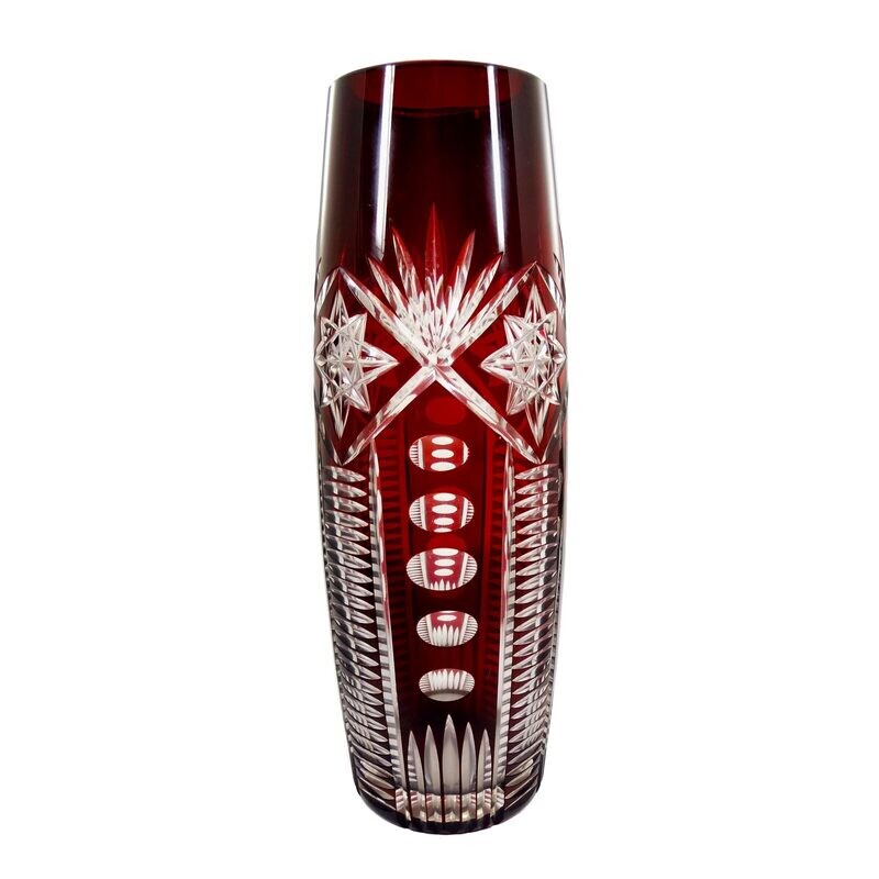 Tall vase with copper ruby overlay, Loetz around 1922, decor 249