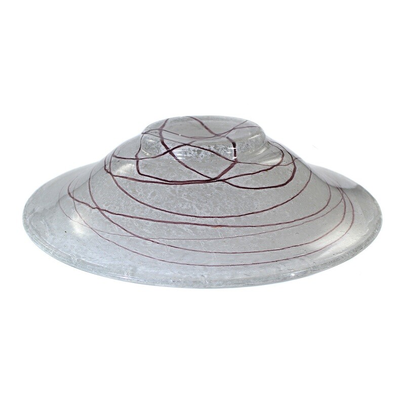 Foam glass bowl with green thread decoration, Loetz around 1935