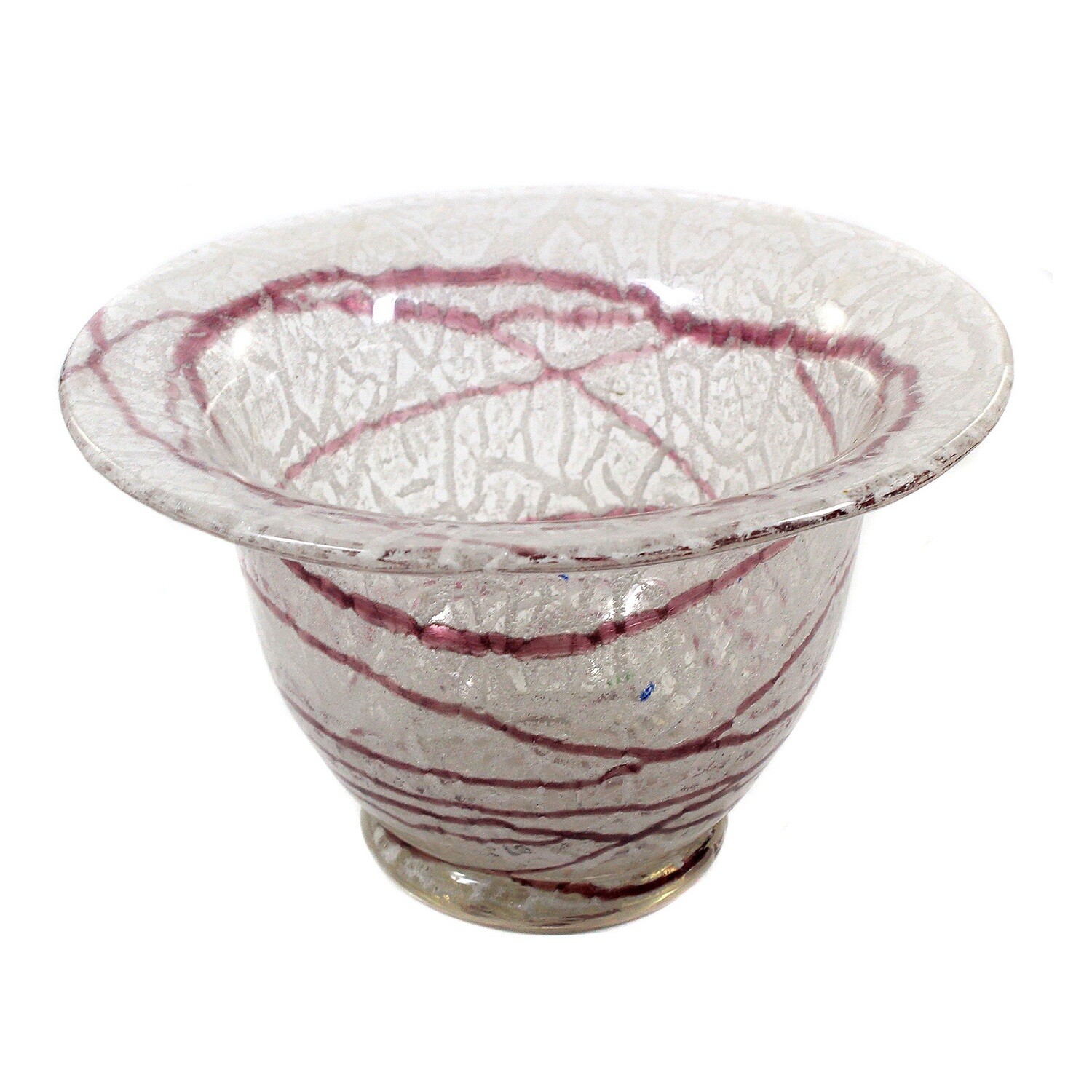 Foam glass vase with purple thread decoration, Loetz around 1935