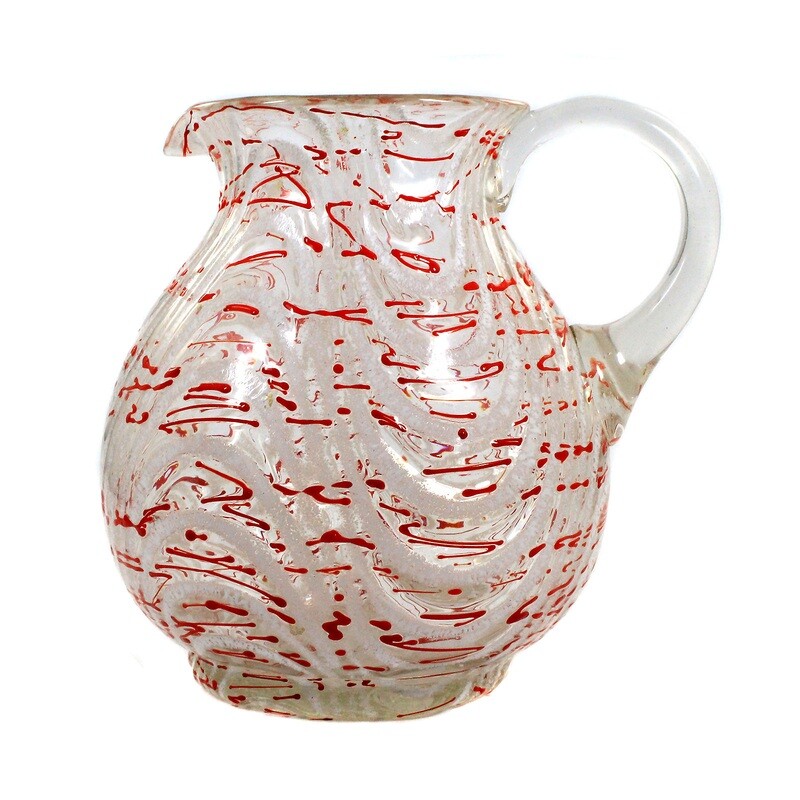 Pot with braided red thread decoration, Loetz around 1935