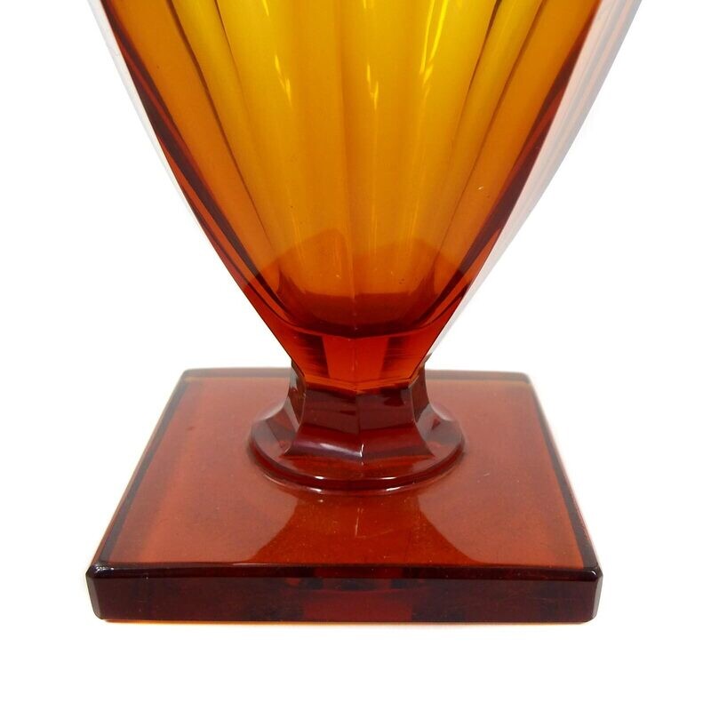 Art Deco vase with square plinth, Fipop series, signed Moser around 1920