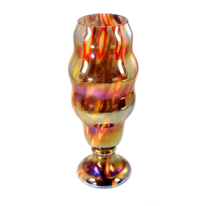 Art Deco vase with color frills, Kralik, iris decor around 1920