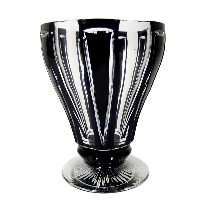 1st of 4. Art Deco mug with black overlay, Val Saint Lambert around 1933-35