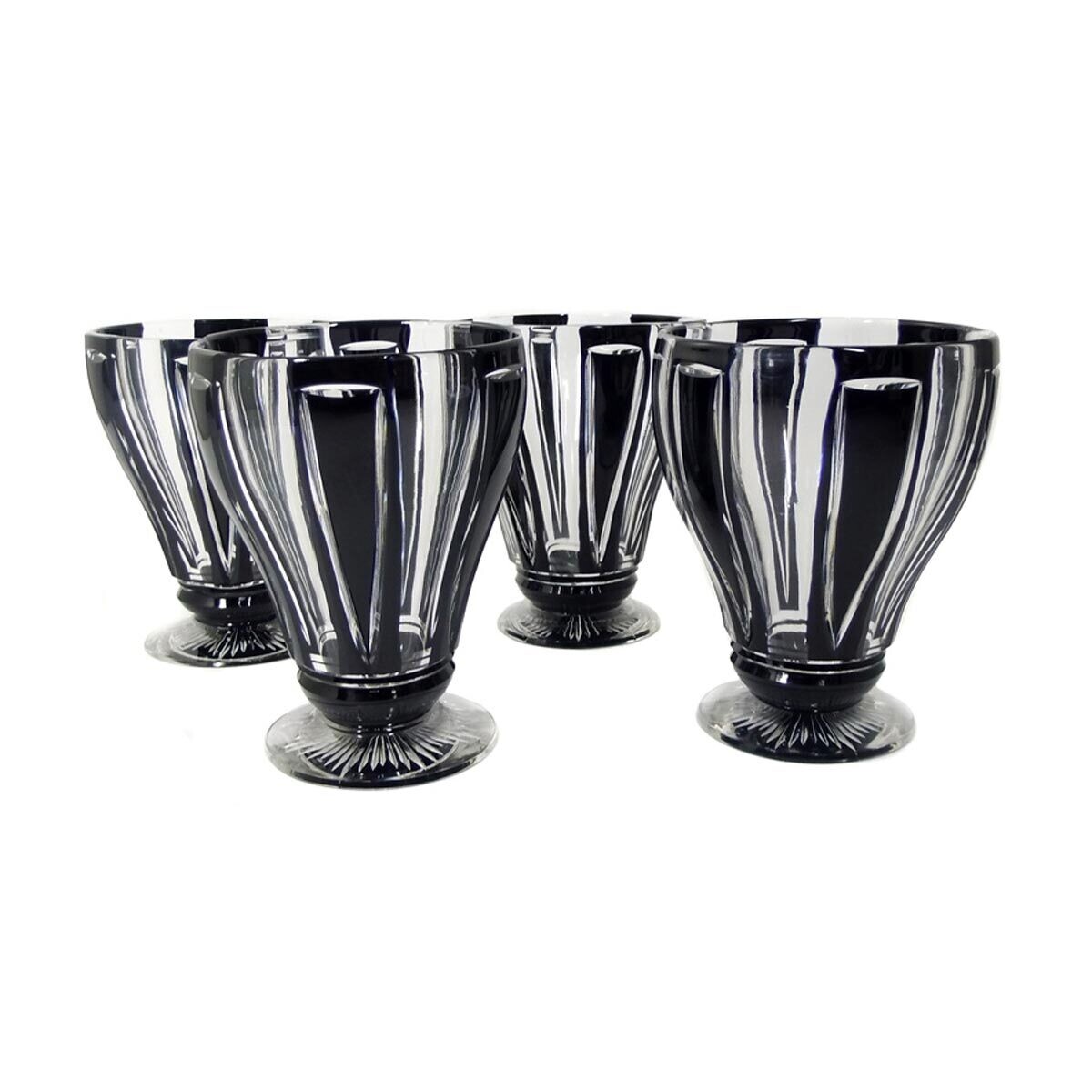 1st of 4. Art Deco mug with black overlay, Val Saint Lambert around 1933-35