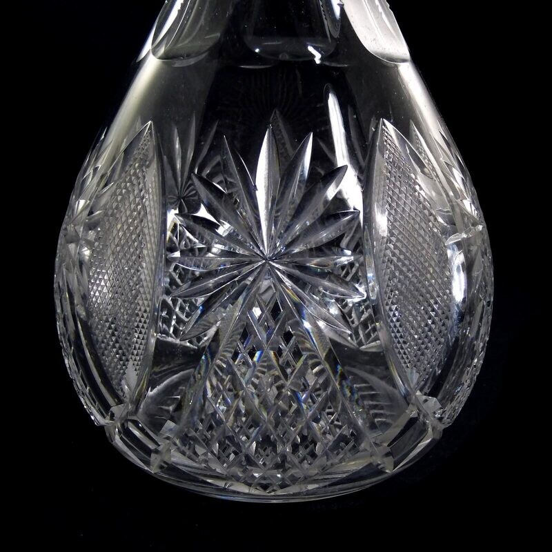 Large carafe made of colorless crystal glass with fittings, Val St. Lambert around 1910