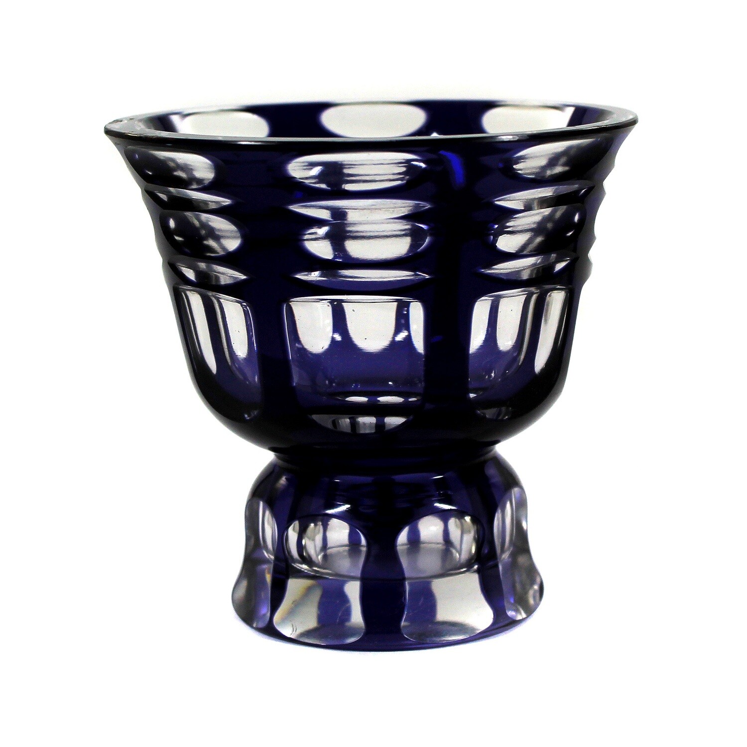 Small vase with blue overlay and cut-through ornamentation, Artel around 1915-25