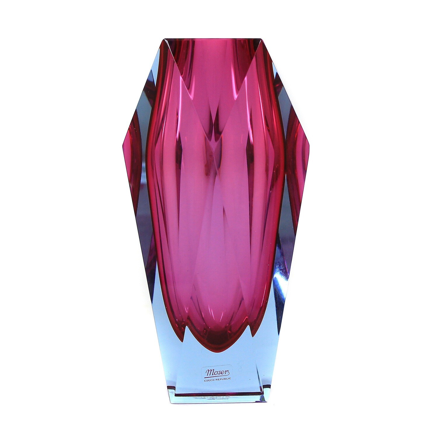 Multi-faceted multi-colored block vase, Moser, designed by Katerina Doušová ​