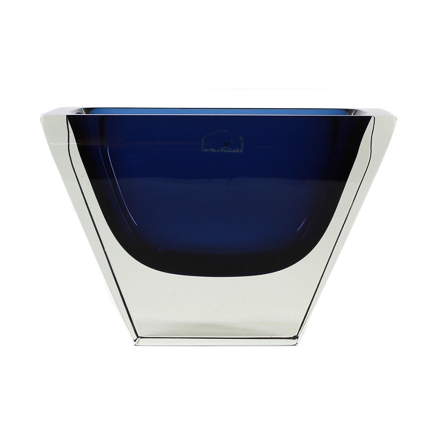 Rectangular vase with blue interior, Harry Moilanen for Nuutajärvi Notsjö, 1964