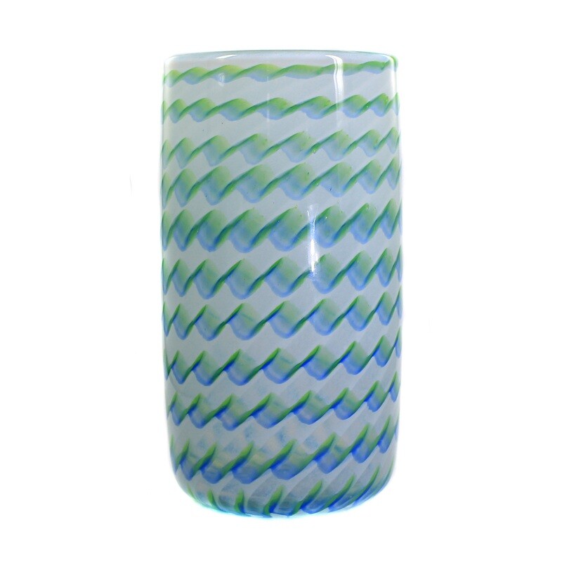 Tall vase with interlayer decoration, Ziesel Technical School, B. Schagemann