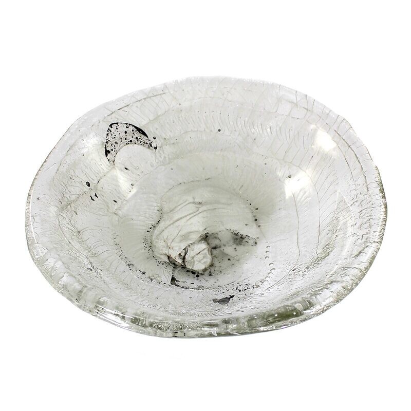 Large bowl with a wavy structure, signed Bernhard Schagemann 1977