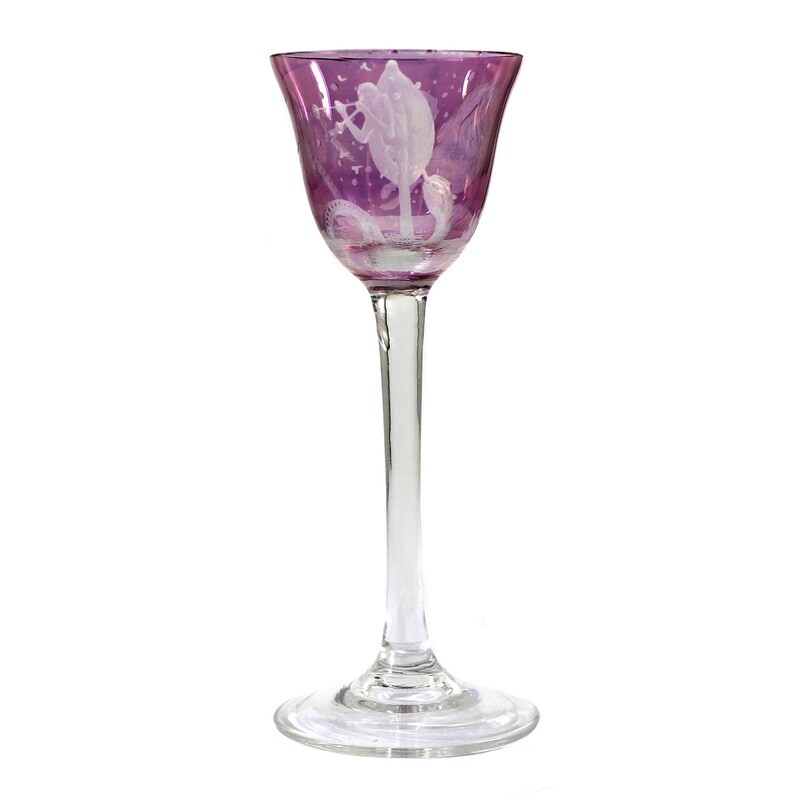 Stem glass with polished fantasy matt cut, Kristian Klepsch