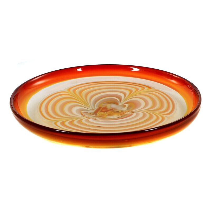 Heavy bowl with combed decoration and red edge around 1950-60