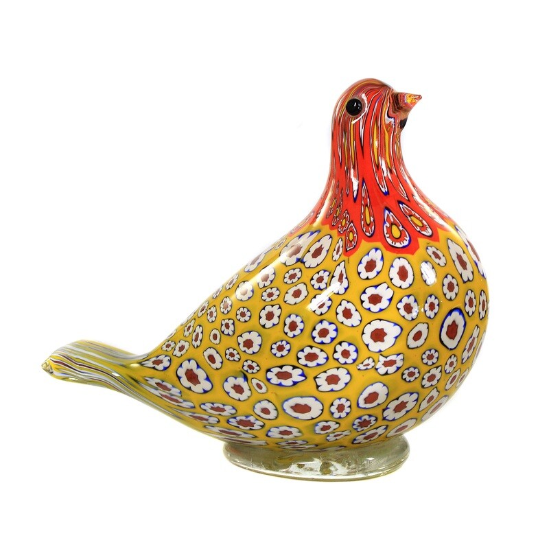 Pigeon sculpture with enclosed murrines, Aldo Nason for Carlo Dedy around 1965