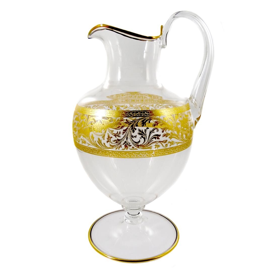 Fine wine jug with golden acanthus frieze, Salviati around 1900