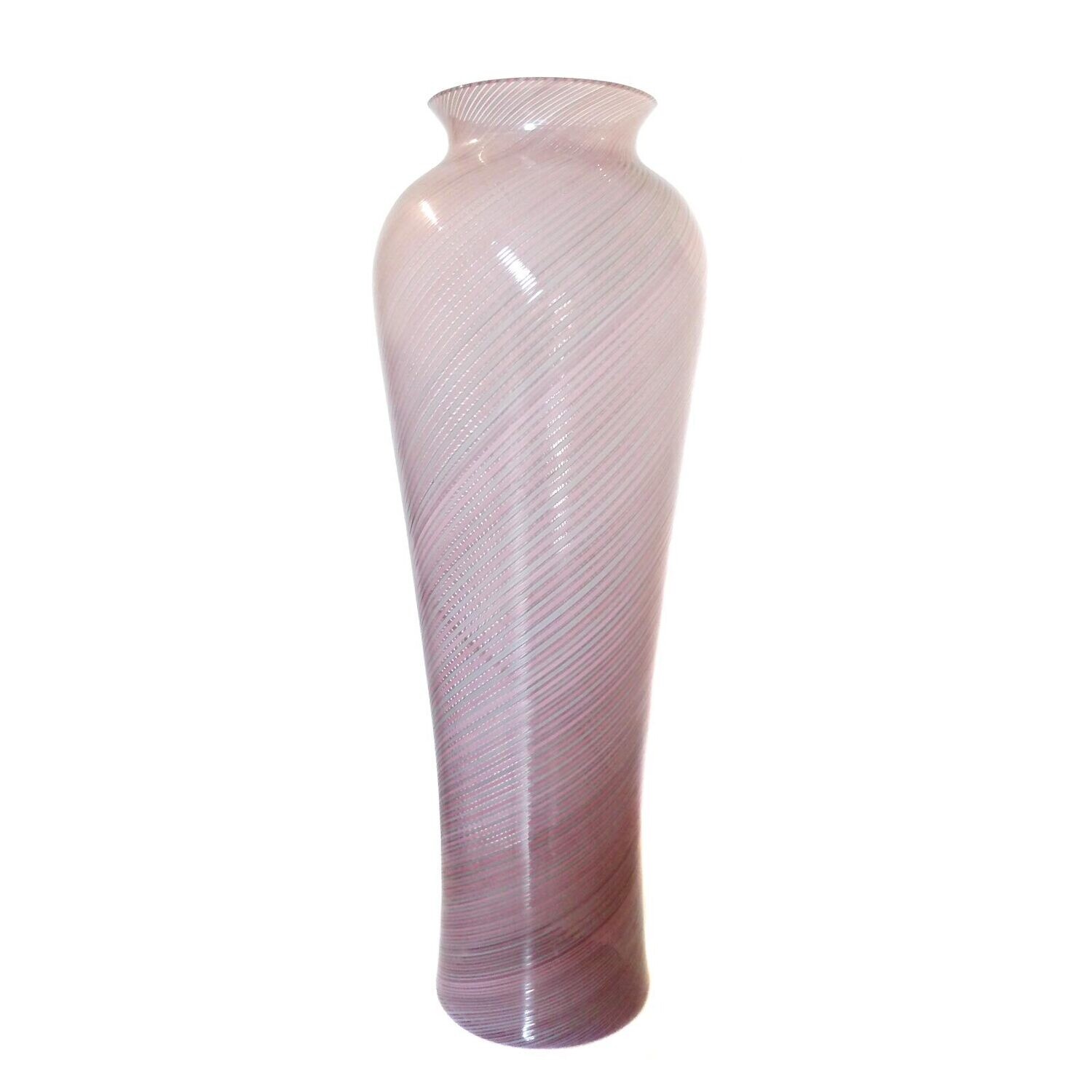 Floor vase with alternating glass rods, Mezza Filigrana, Salviati or Toso