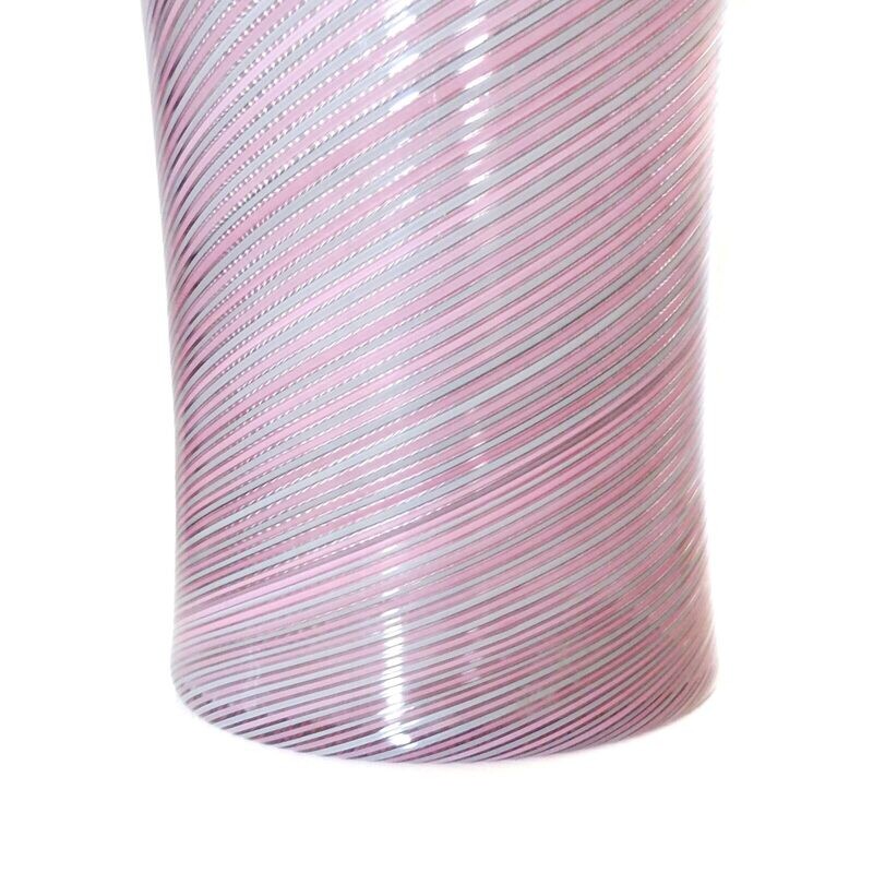 Floor vase with alternating glass rods, Mezza Filigrana, Salviati or Toso