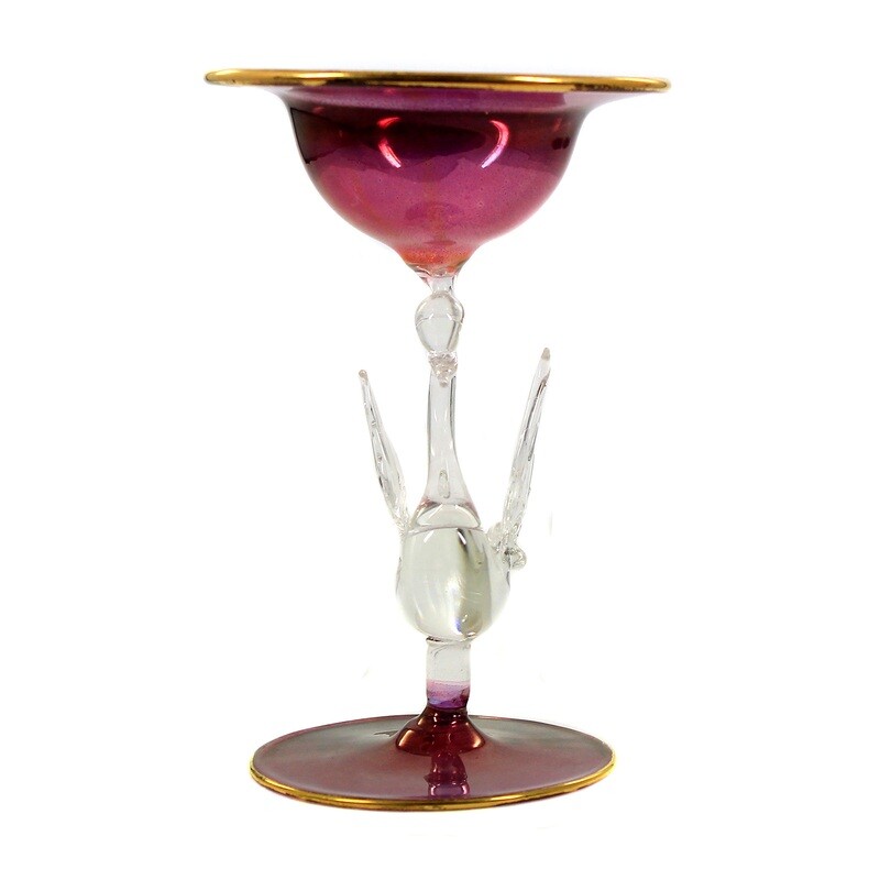 Small tazza with swan, Societe Salviati around 1930-50