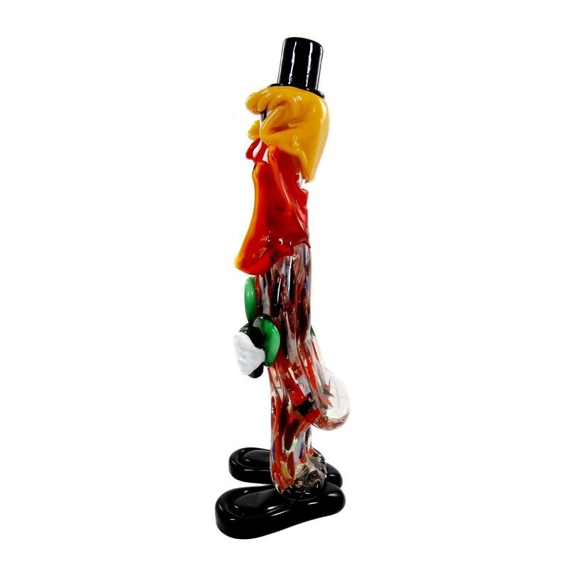 26.5 cm high Murano clown with accordion, Murano around 1960-80
