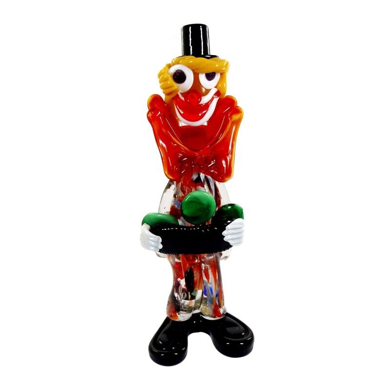 26.5 cm high Murano clown with accordion, Murano around 1960-80