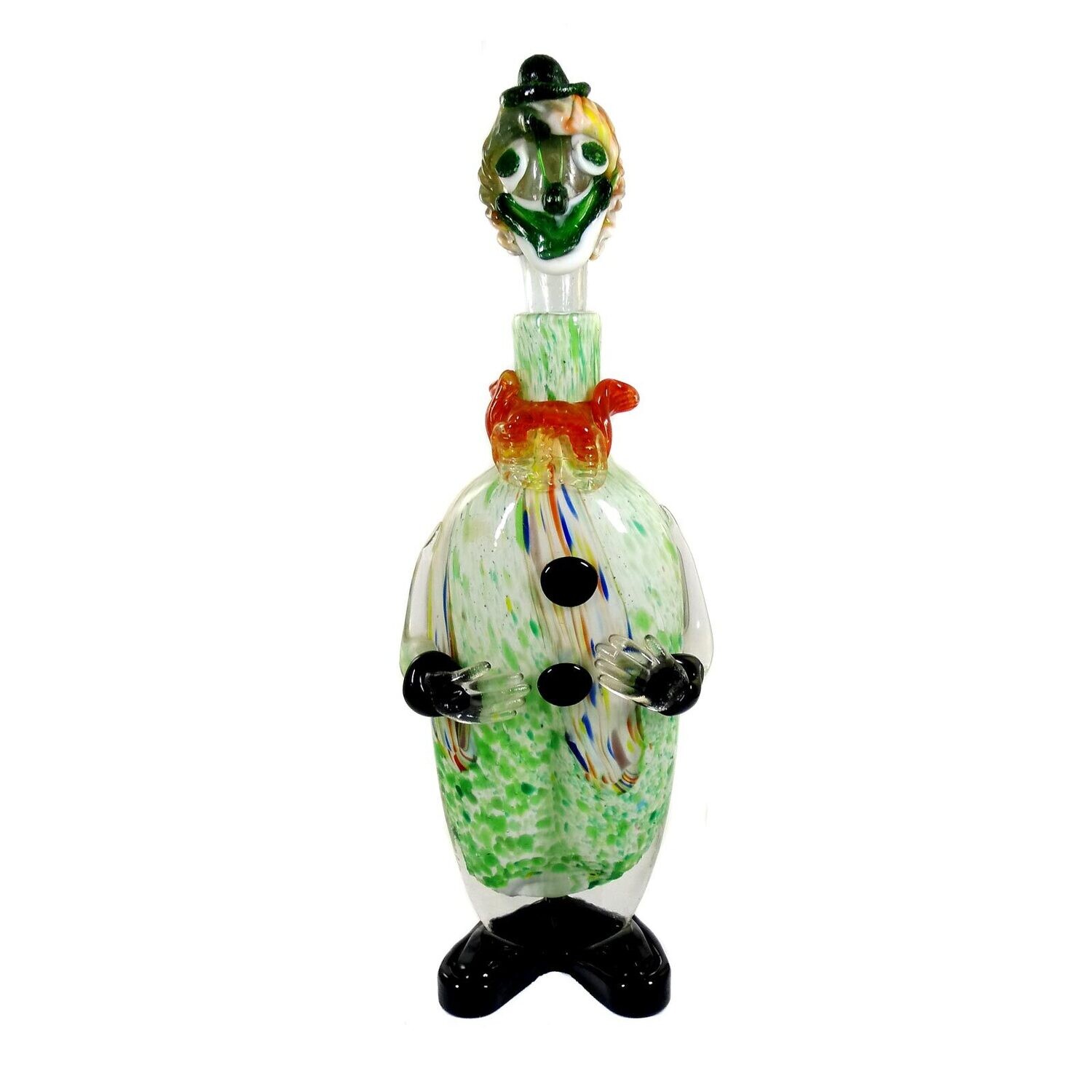 40 cm high Murano clown carafe with stopper around 1950