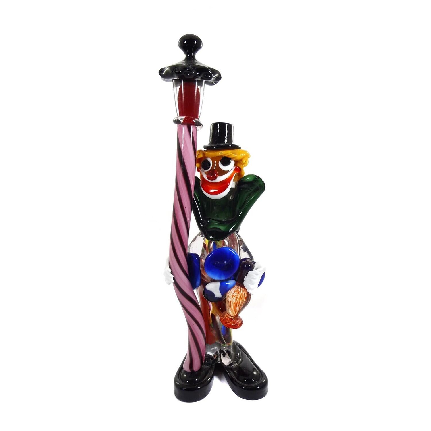Murano clown with a wine bottle on a lantern, Murano around 1960-80