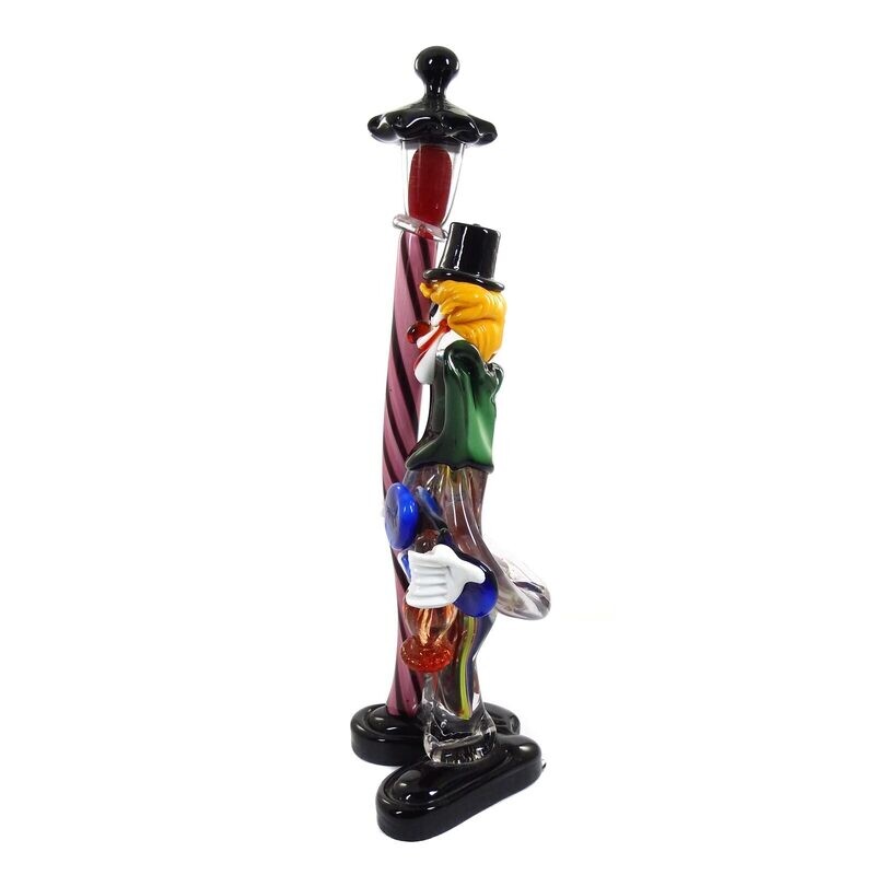Murano clown with a wine bottle on a lantern, Murano around 1960-80