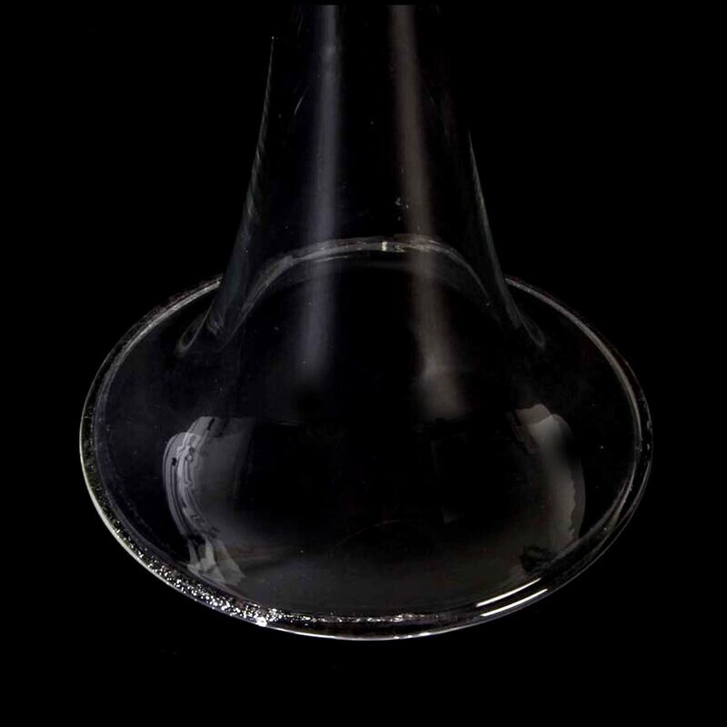 60 cm high candlestick made of colorless glass with silver frills, probably Seguso