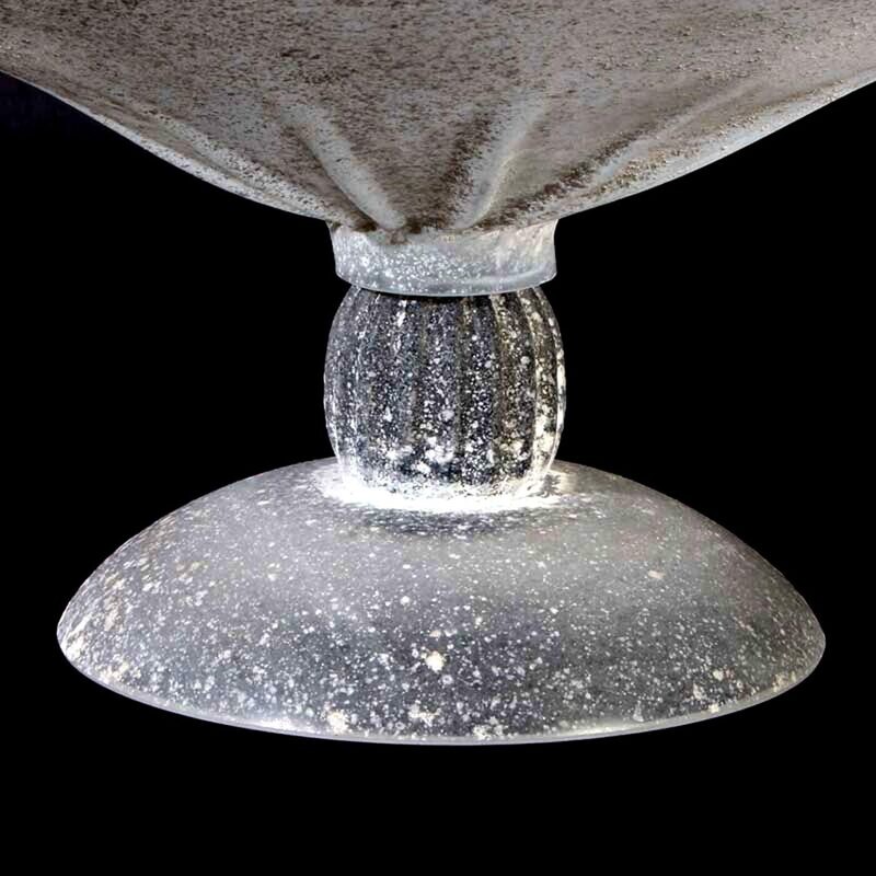 Large footed bowl with ribbed pattern, Seguso Vetri d'Arte, a Scavo around 1970