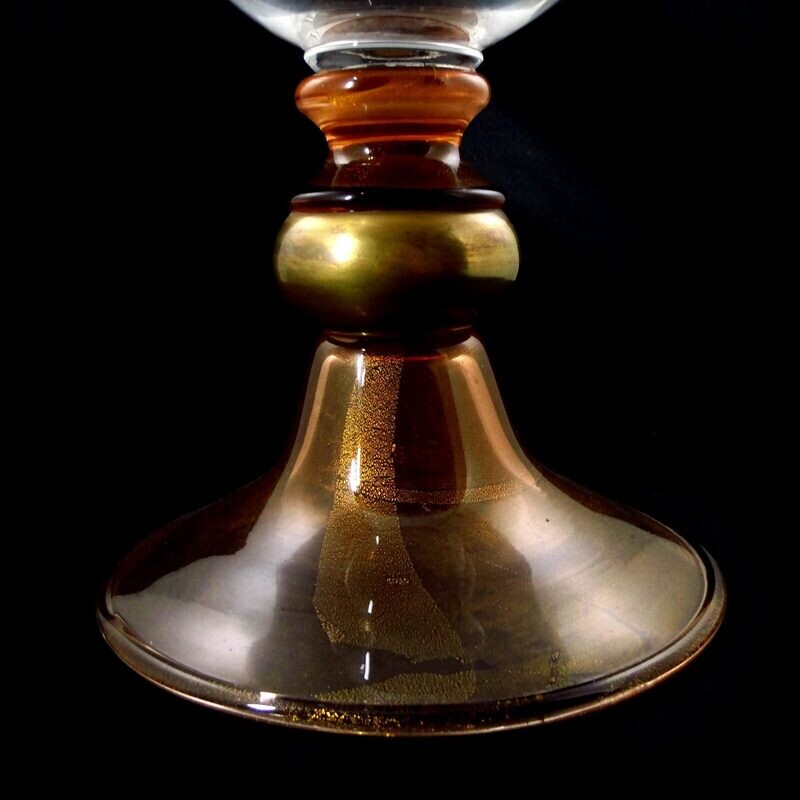 Large vase made of colorless glass with gold flicker inclusions, Seguso Vetri d`Arte
