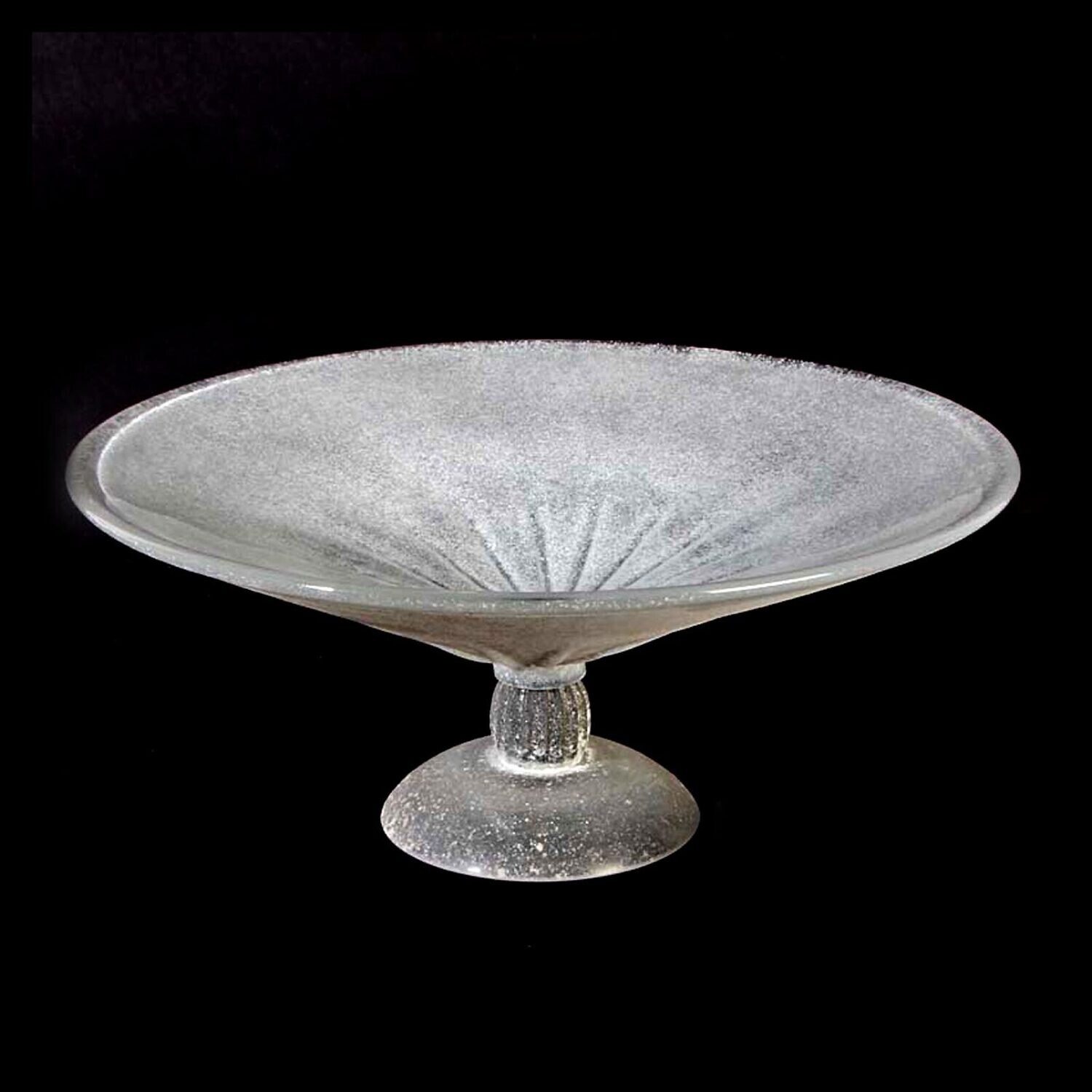 Large footed bowl with ribbed pattern, Seguso Vetri d&#39;Arte, a Scavo around 1970