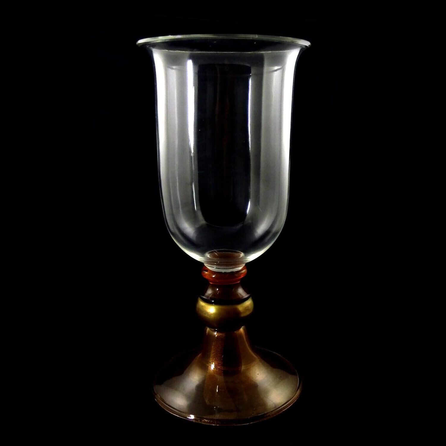 Large vase made of colorless glass with gold flicker inclusions, Seguso Vetri d`Arte