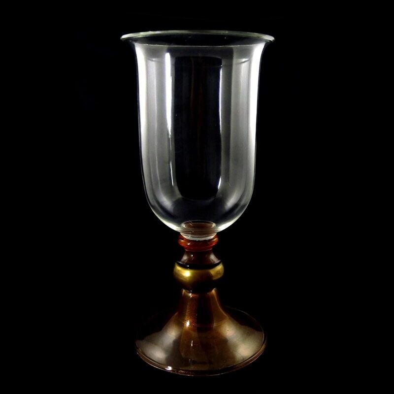 Large vase made of colorless glass with gold flicker inclusions, Seguso Vetri d`Arte