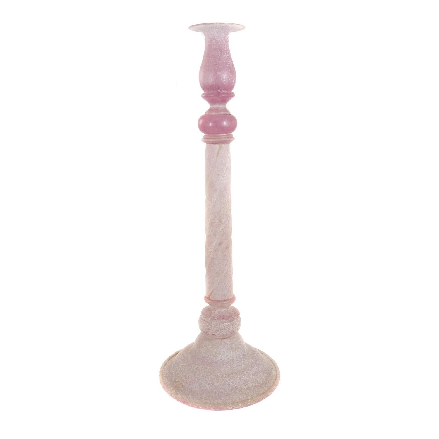 Large candlestick with acid matt surface in Scavo technique, Seguso