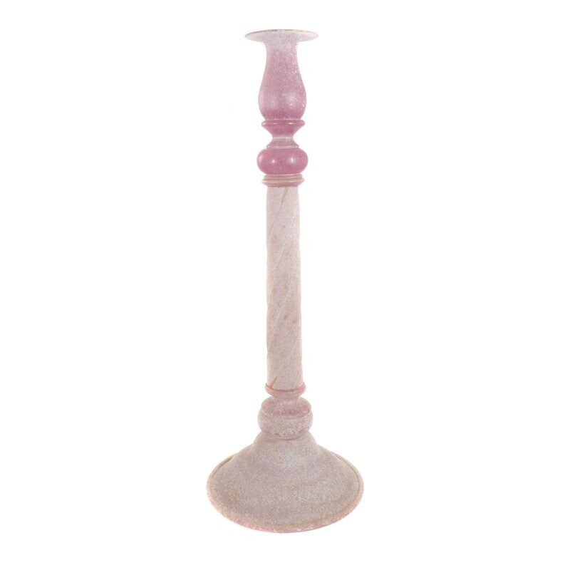 Large candlestick with acid matt surface in Scavo technique, Seguso