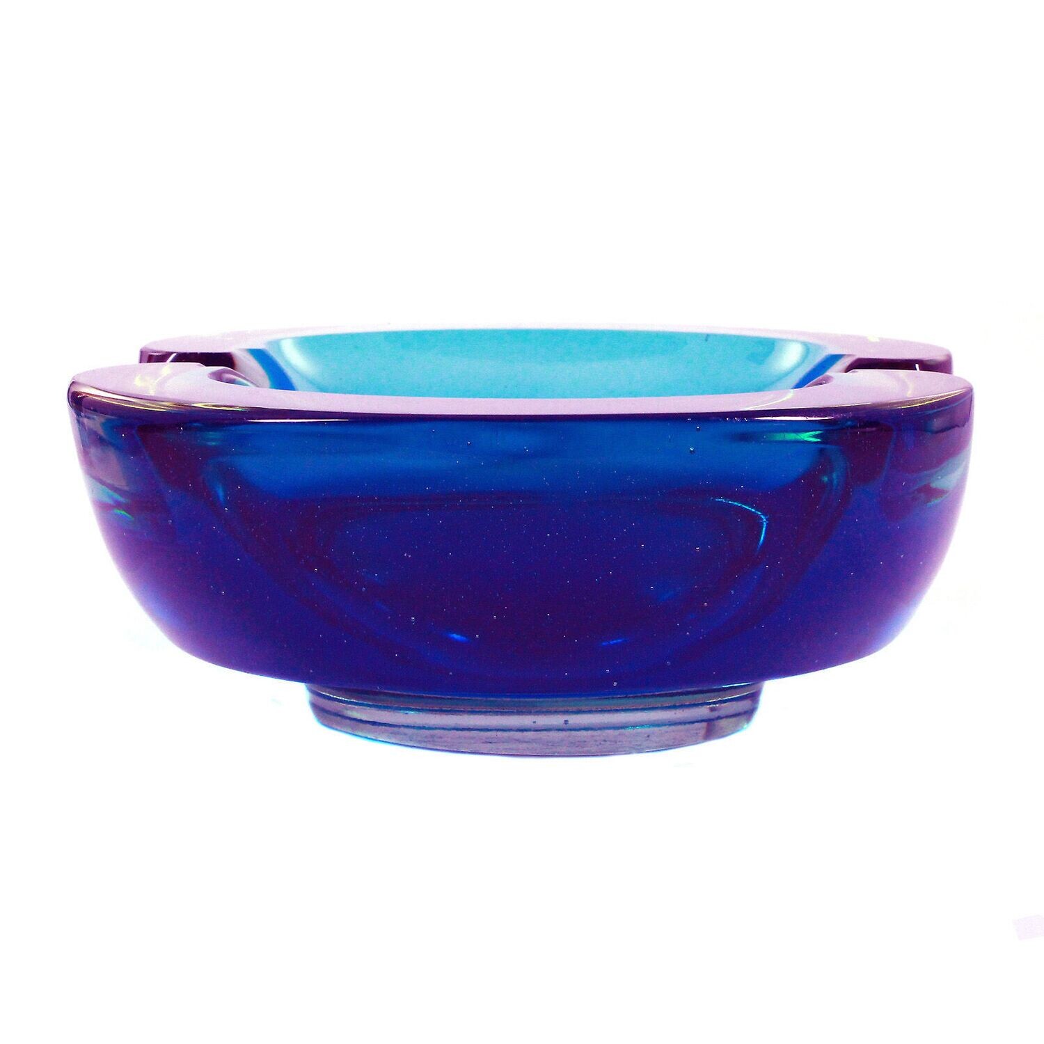 Large ashtray made of neodymium glass, Seguso Vetri d&#39;Arte, Flavio Poli