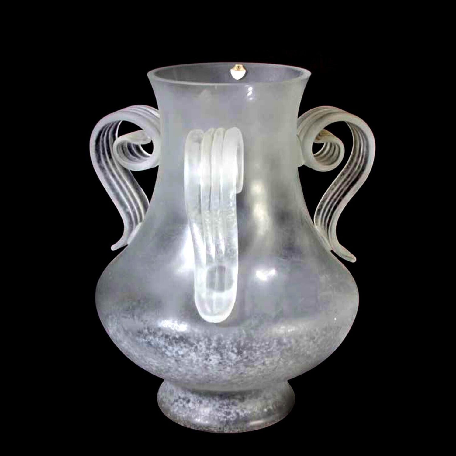 Very large vase with attached handles, Scavo technique, Seguso Vetri d`Arte