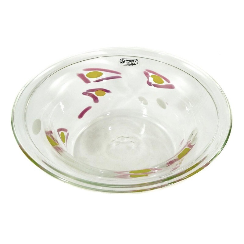Bowl with dot and rod inclusions, Seguso Vetri d'Arte