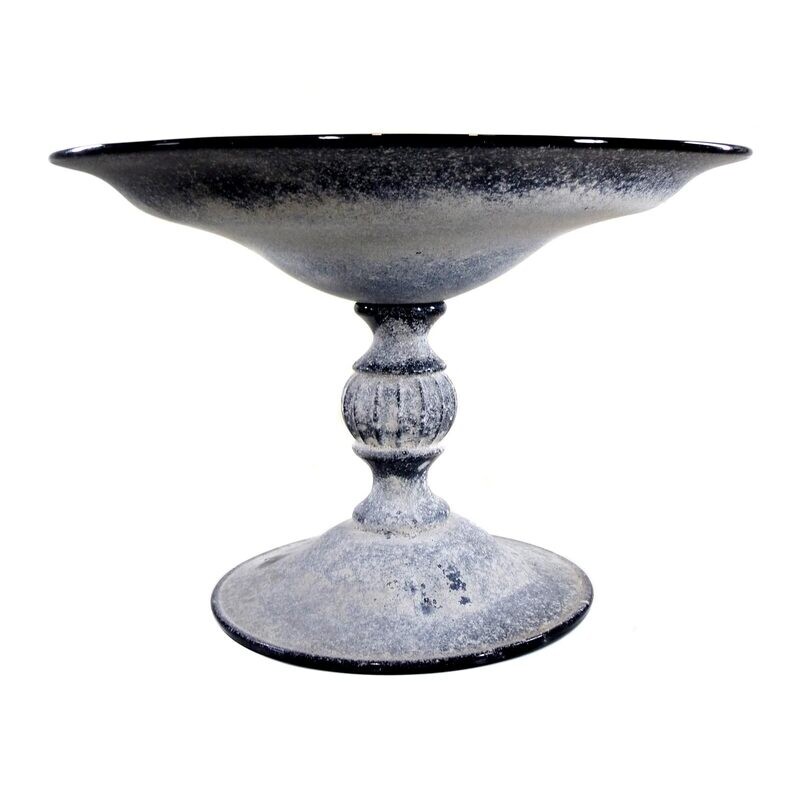 Black vase with patinated surface in Scavo technique, Seguso Vetri d&#39;Arte