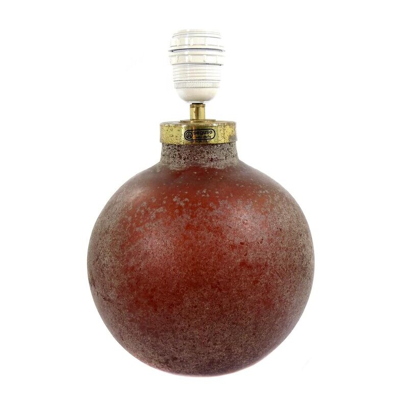 Table lamp with patinated surface in Scavo technique, Seguso Vetri d&#39;Arte