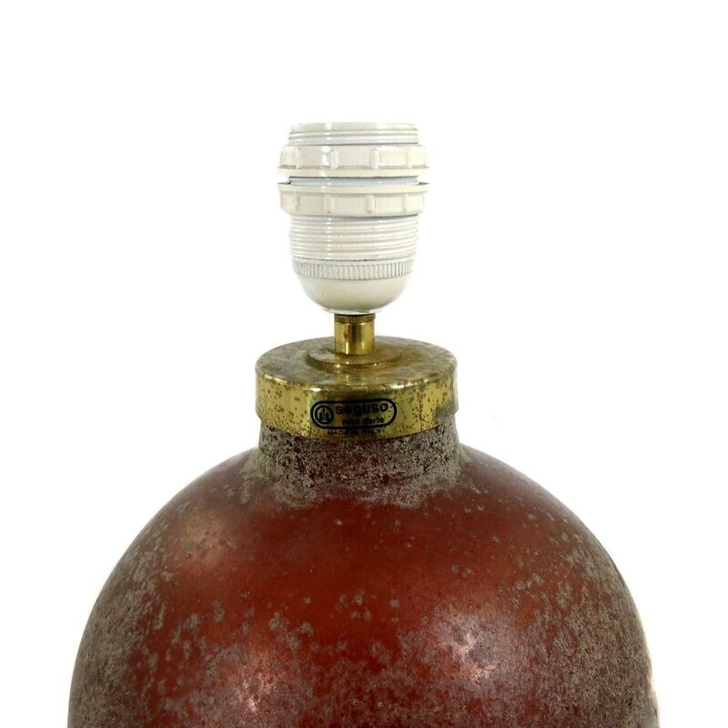 Table lamp with patinated surface in Scavo technique, Seguso Vetri d'Arte
