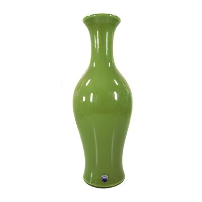 Hohe Vase aus grünem, leicht marmorierten Glas, Cenedese, Serie Opaline Chinese