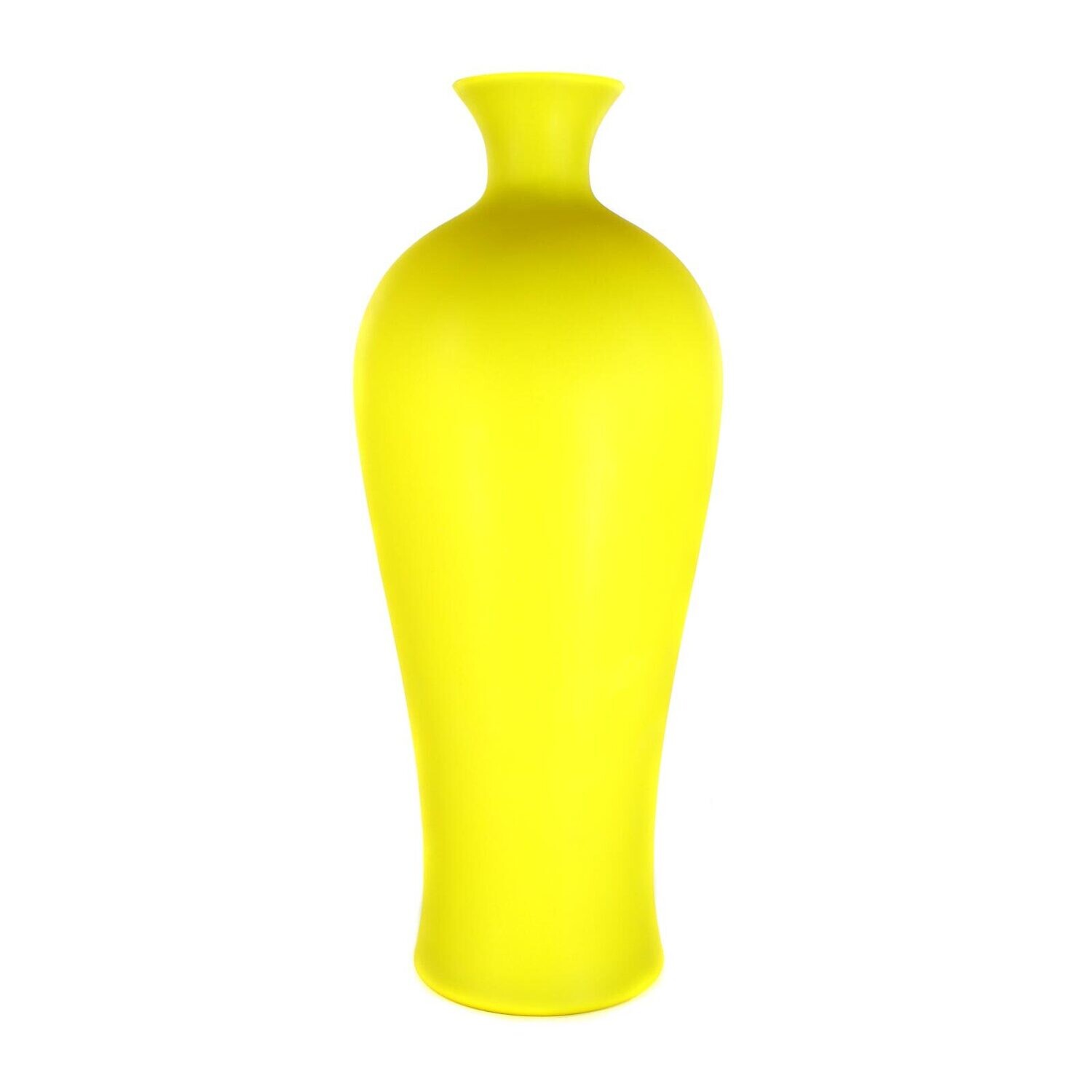 Tall vase made of opaque yellow glass, Cenedese Opaline Chinese circa 1964-67