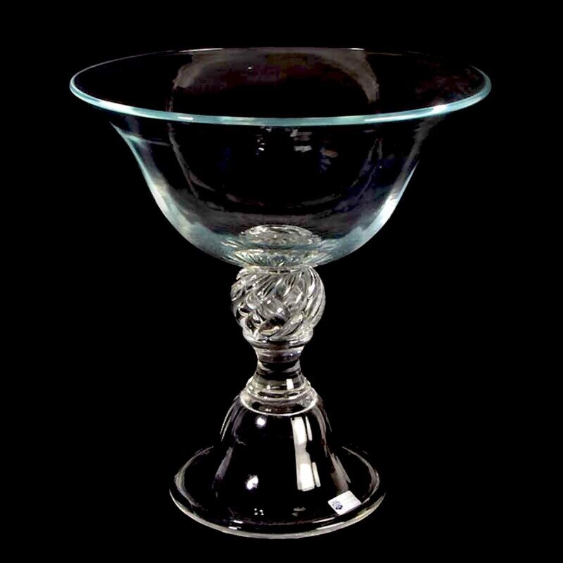 Very large footed bowl made of colorless glass, Vetri Gino Cenedese around 1980