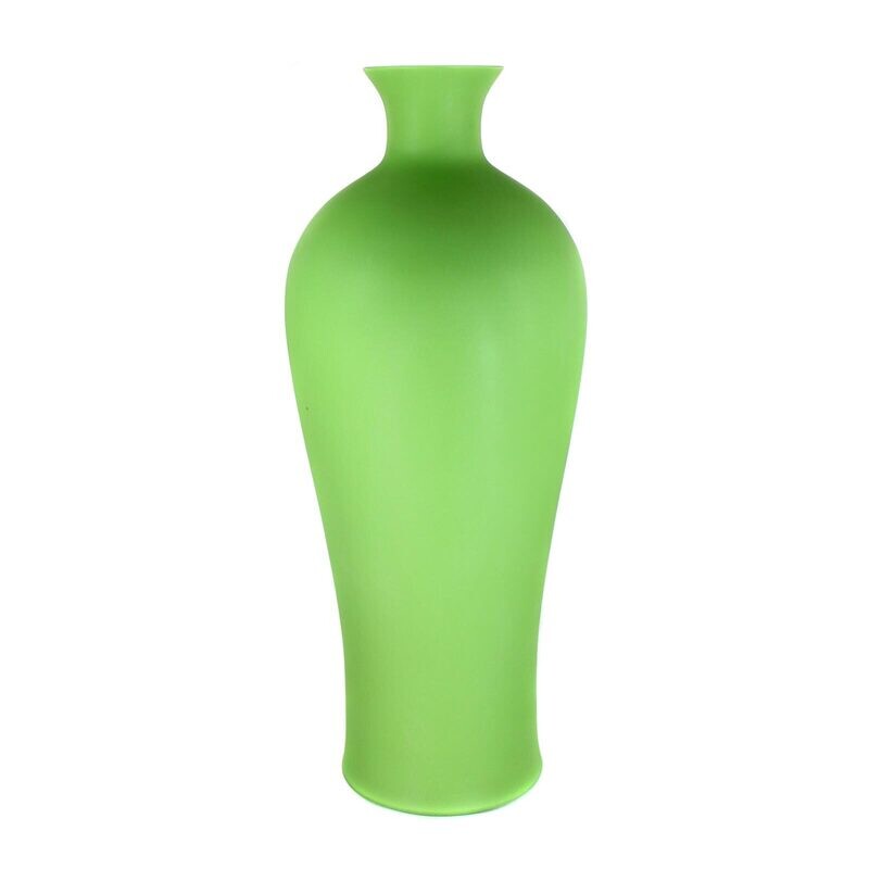 Tall vase made of opaque green glass, Cenedese Opaline Chinese circa 1964-67
