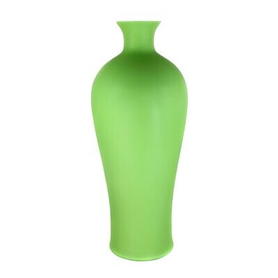 Hohe Vase aus opakgrünem Glas, Cenedese Opaline Chinese um 1964-67